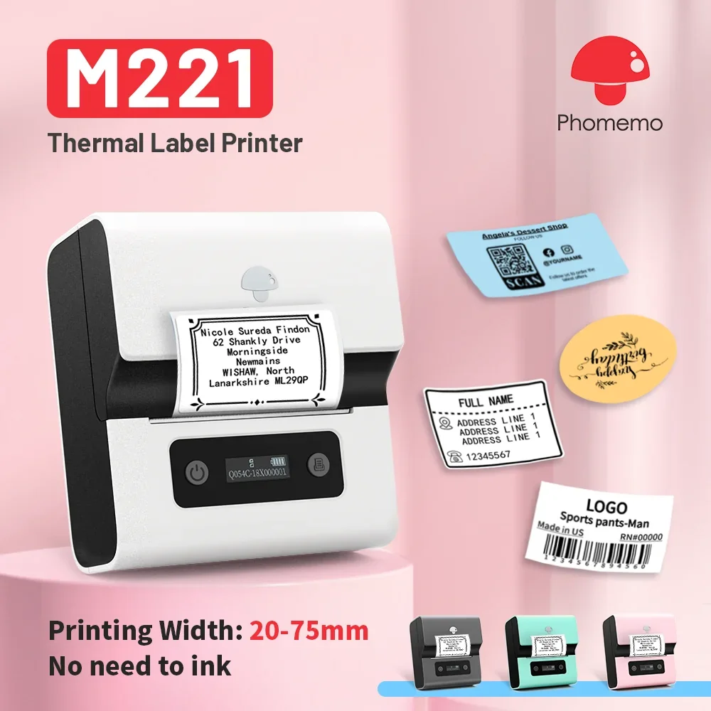 Commercial Printing Press - Phomemo M221 Tragbarer Drucker, Mini-Etikettendrucker, 75